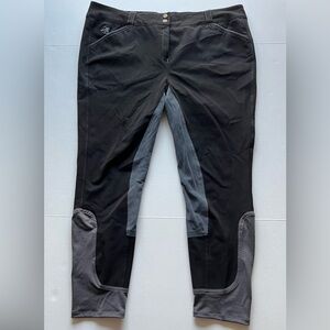 Piper By SmartPak Black Gray Full Seat Breeches Equestrian Riding Pants